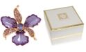 Anne Klein Gold-Tone Colored Crystal Orchid Pin 